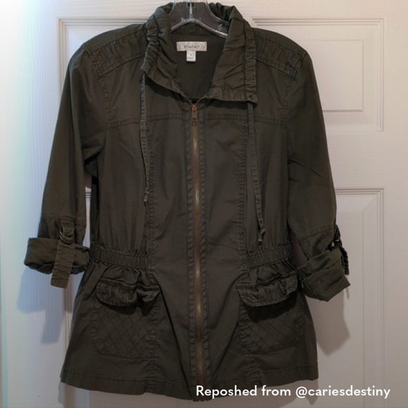Dressbarn Bomber Style Ripstop Top Size M - Picture 5 of 5